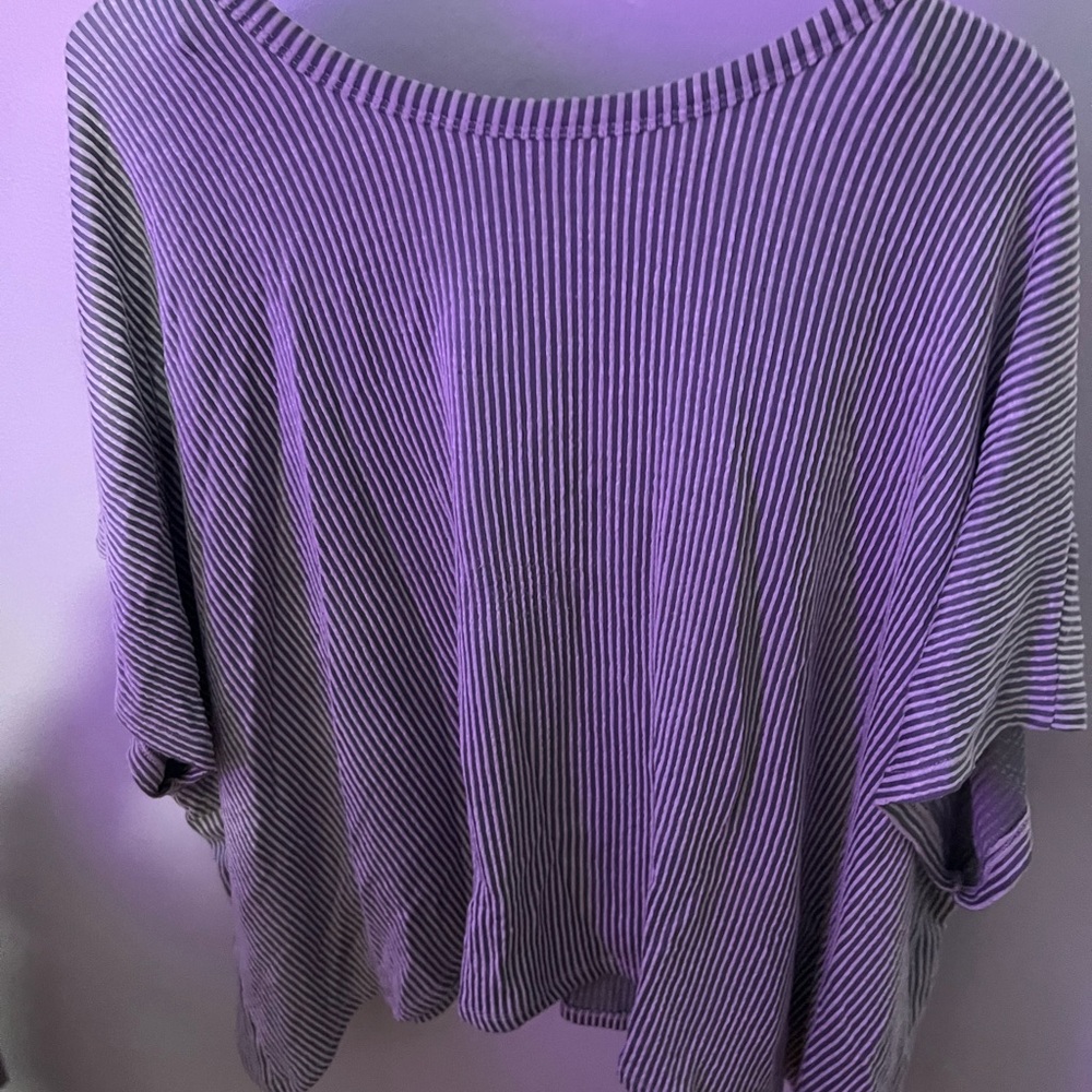 Striped Grey and White Top